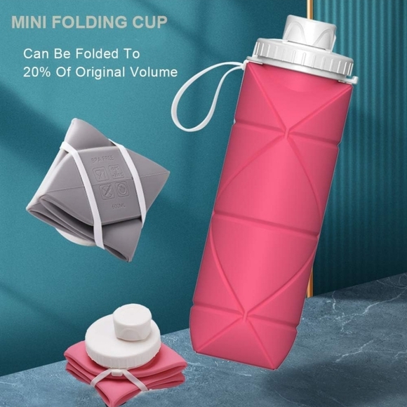 SPECIAL MADE Collapsible Water Bottle - 2.75" Diameter, 9.65" Height Unfolded - Picture 8 of 11